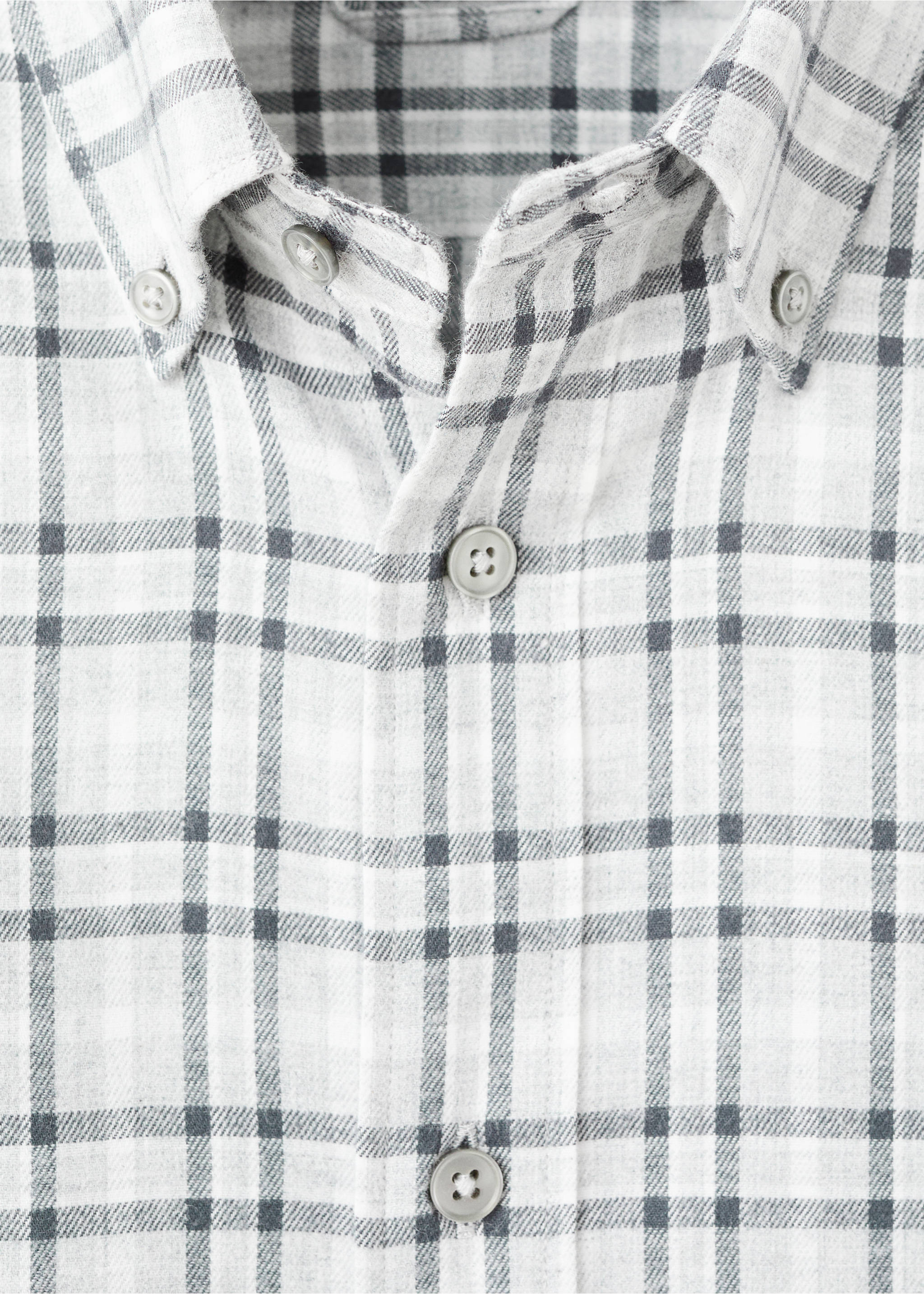 Camisa 100% algodón franela cuadros - Detalle del artículo 8, Gris claro vigoré. Ref: 27061258-00.