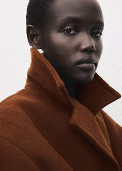 Wool-blend coat with button fastening — Medium Brown 4