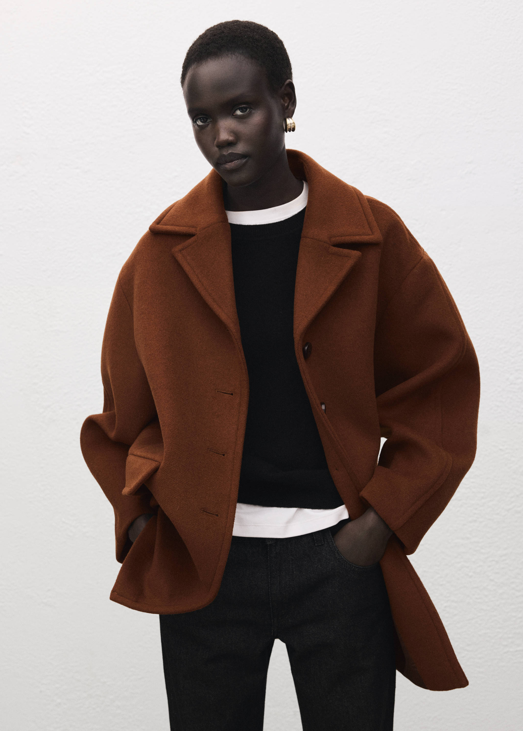 Manteau laine mélangée boutons - Détail de l'article 2