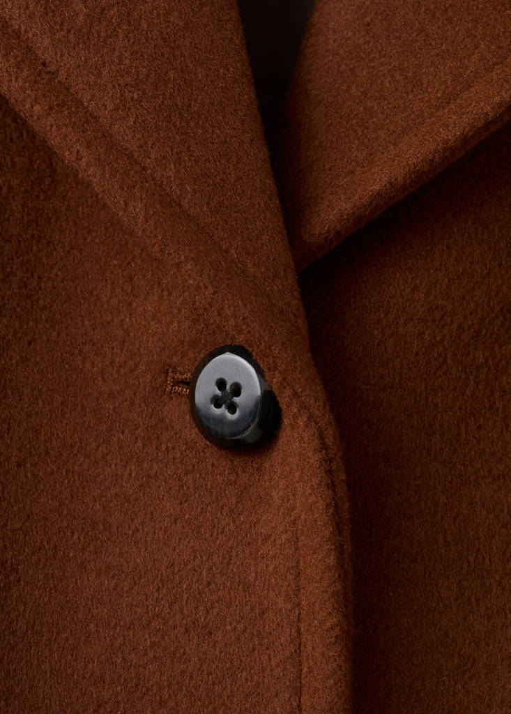 Wool-blend coat with button fastening — Medium Brown