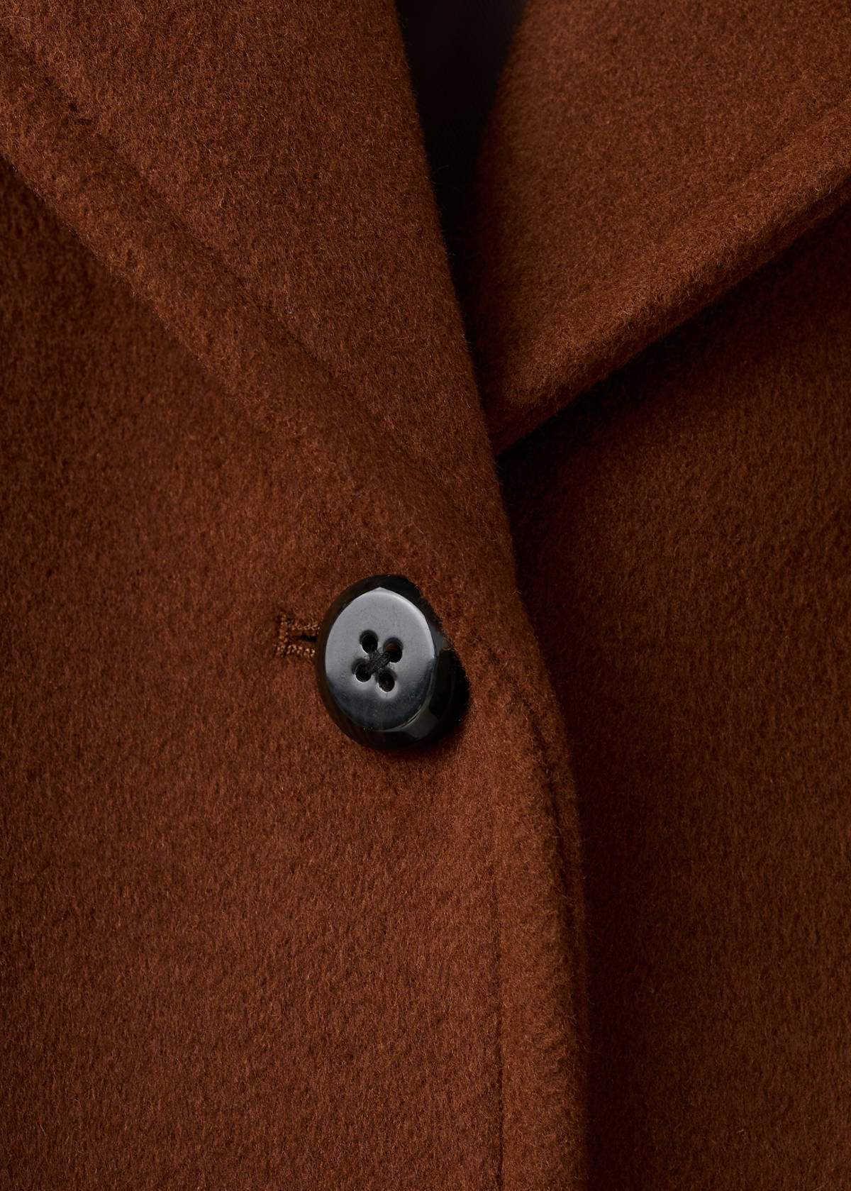 Wool-blend coat with button fastening — Medium Brown