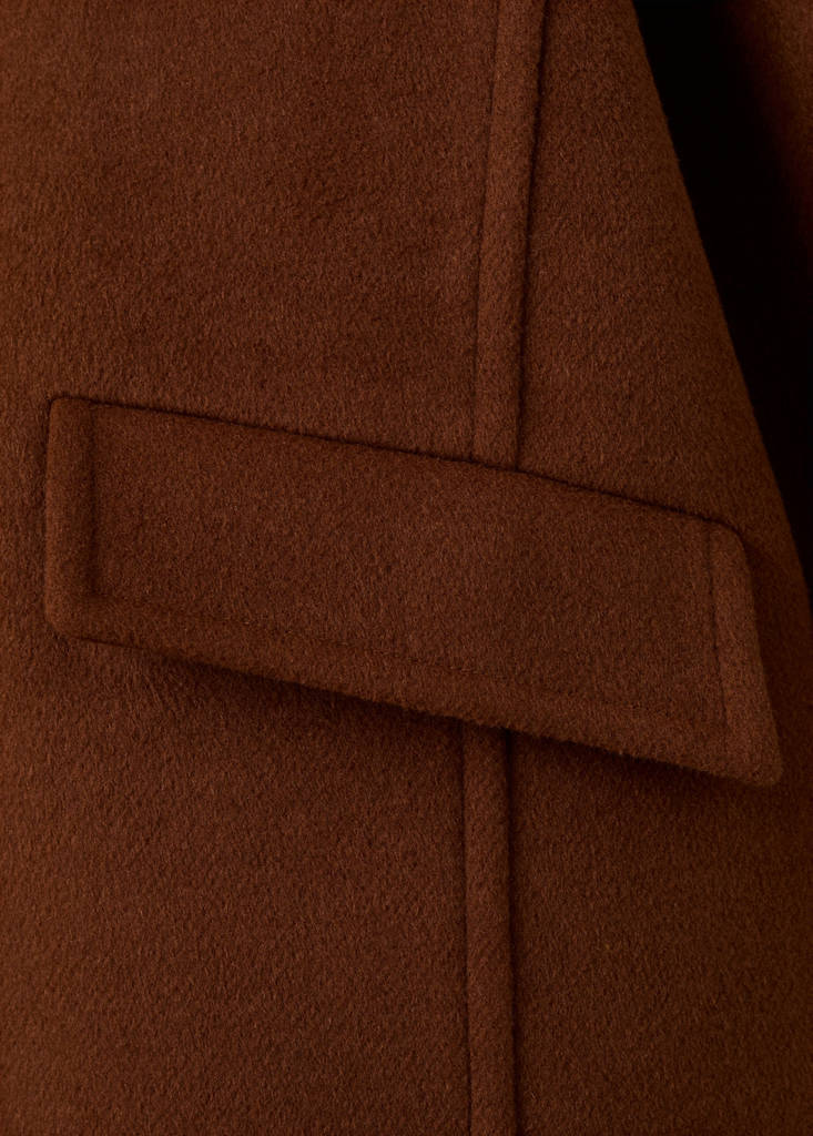 Wool-blend coat with button fastening — Medium Brown