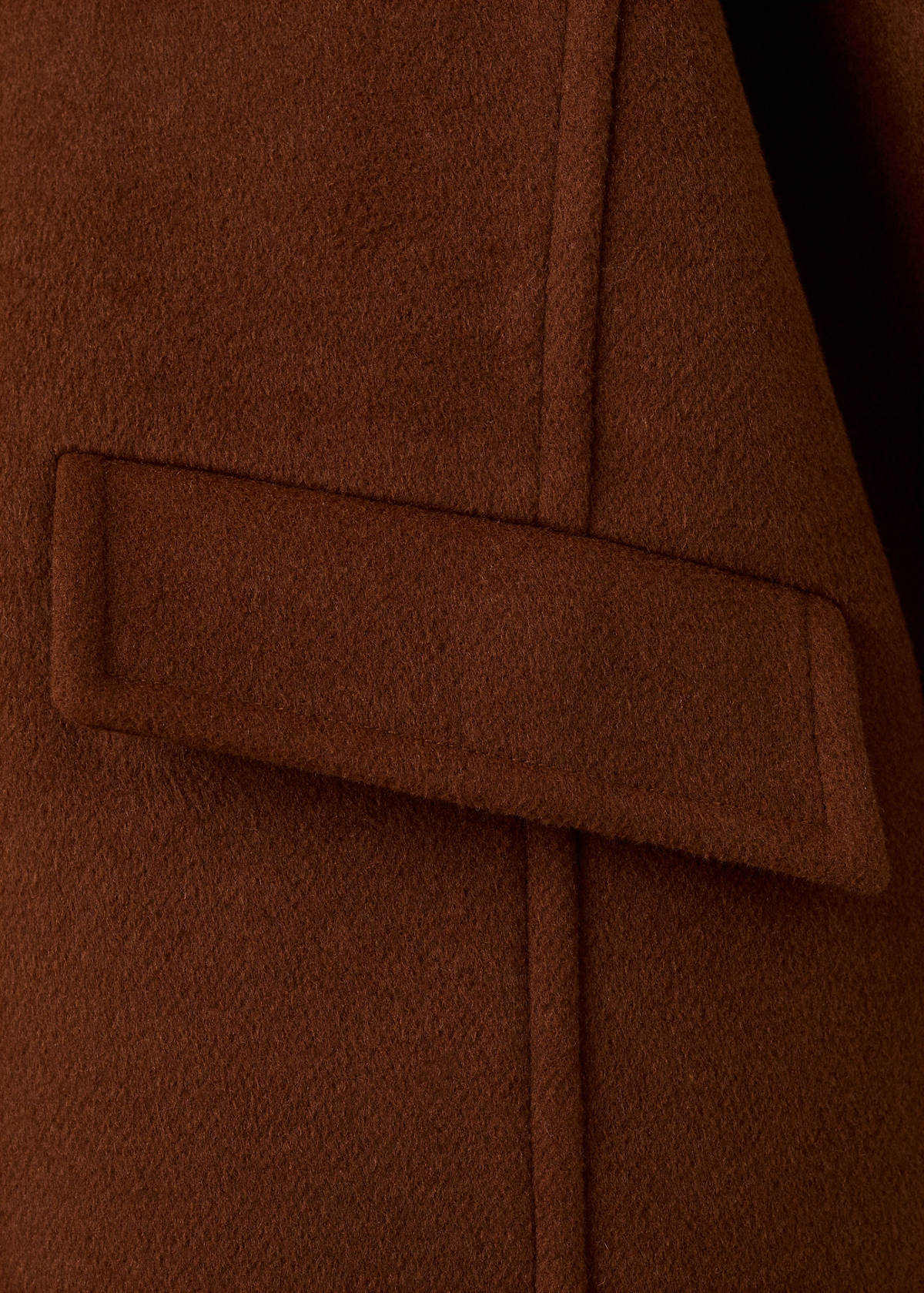 Wool-blend coat with button fastening — Medium Brown