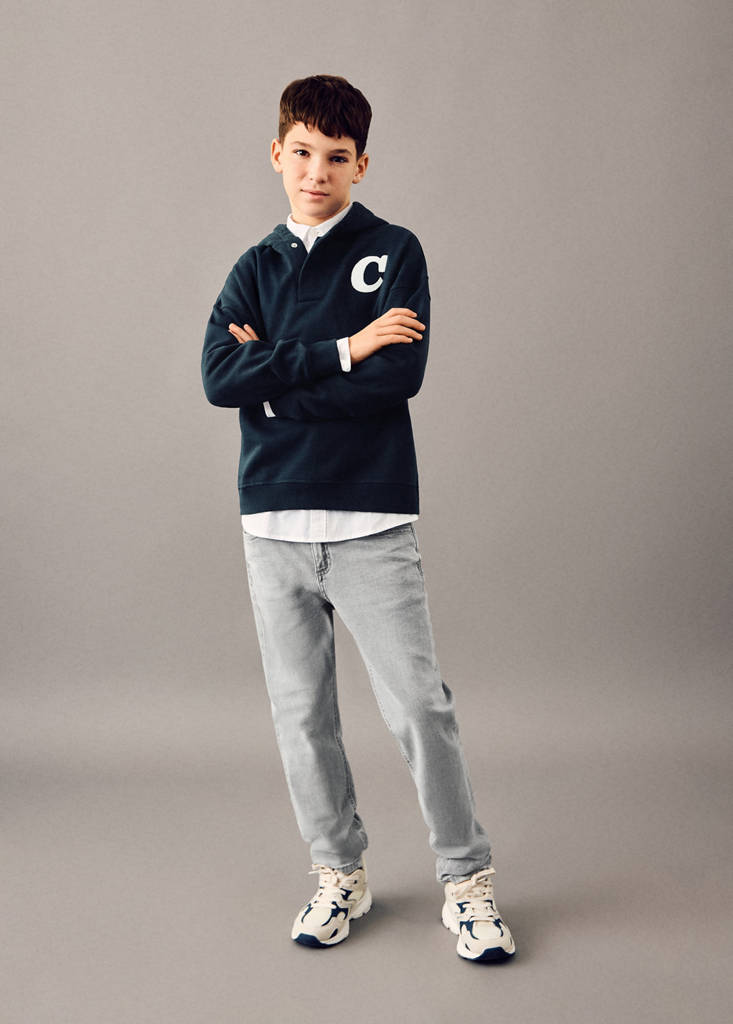MANGO KIDS - Jean slim taille normale gris denim - 9 - Garçon