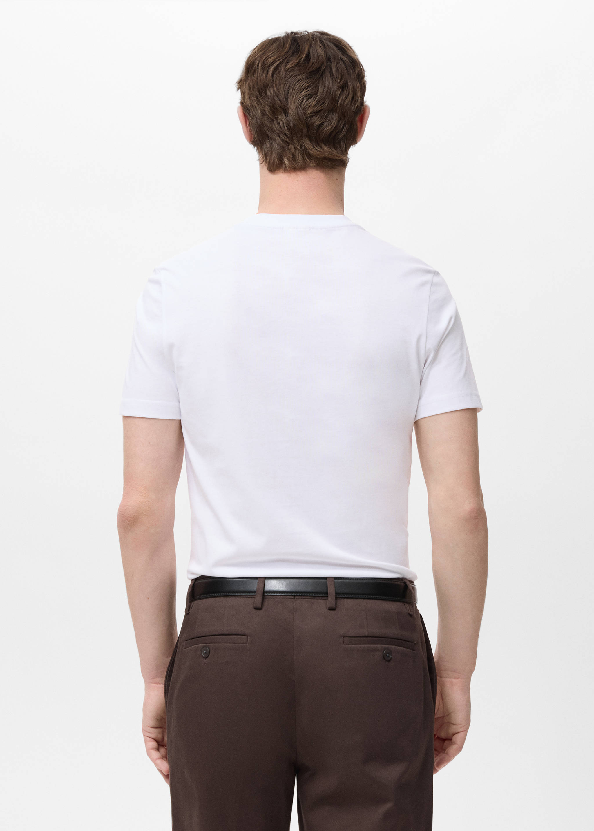 100% cotton slim-fit V-neck t-shirt - Reverse of the article