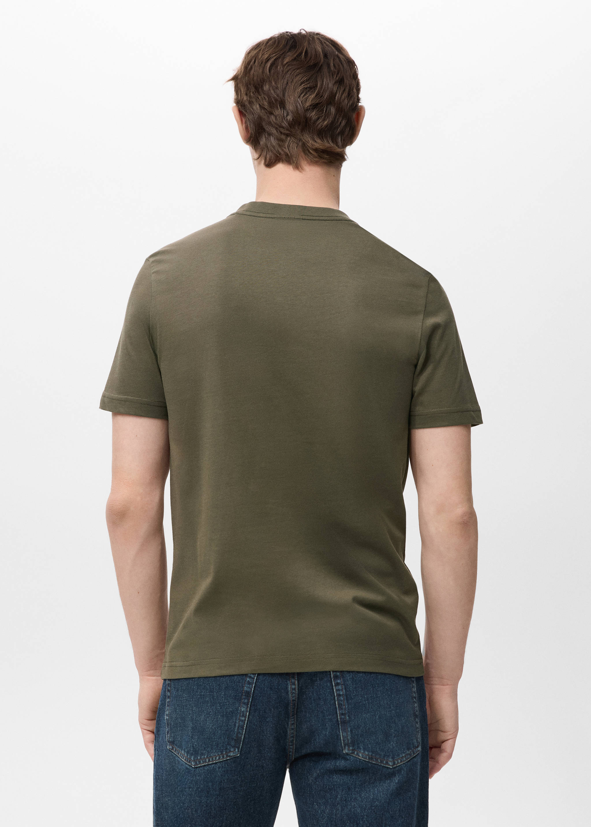 100% cotton slim-fit V-neck t-shirt - Reverse of the article