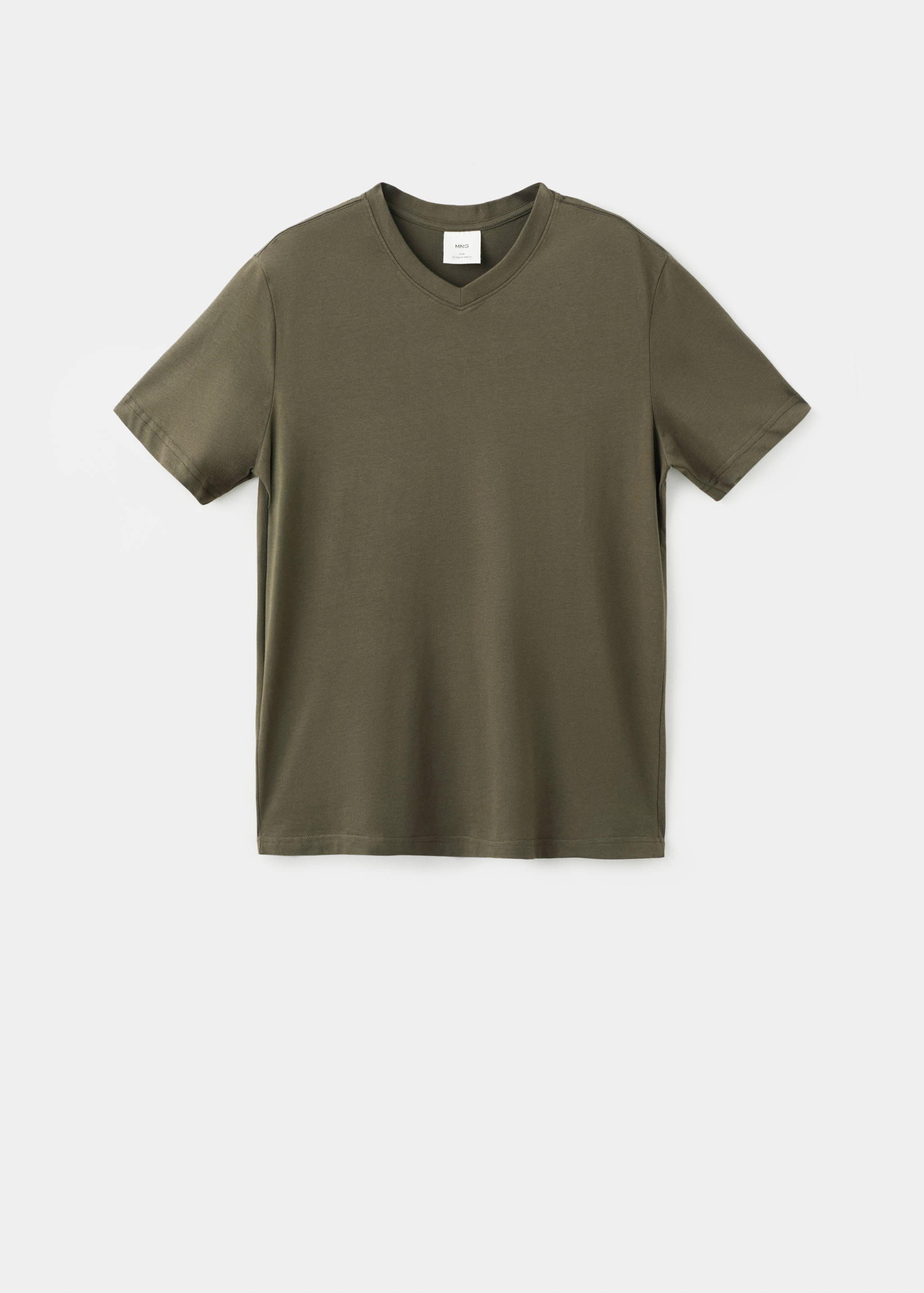 100% cotton slim-fit V-neck t-shirt - Article without model