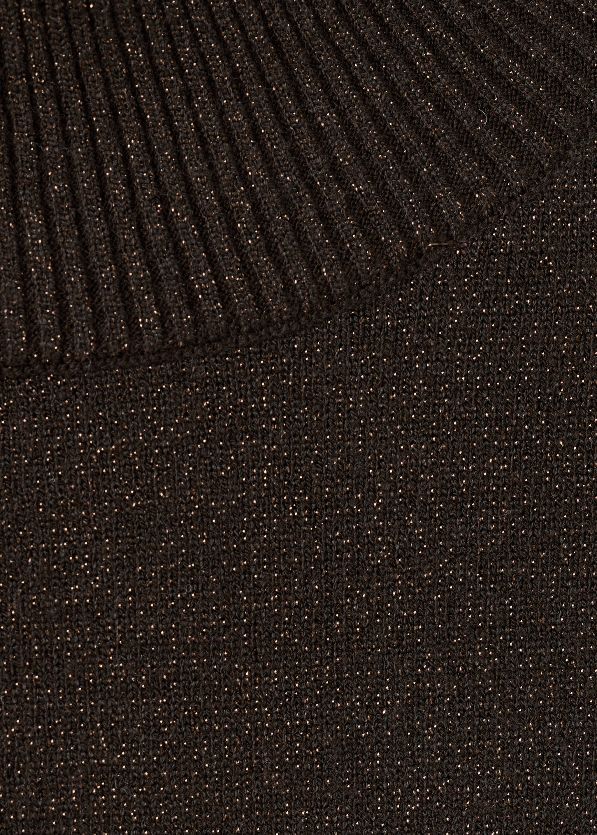 Short-sleeved lurex sweater - Details of the article 8, Chocolate. Ref: 27061262-00.