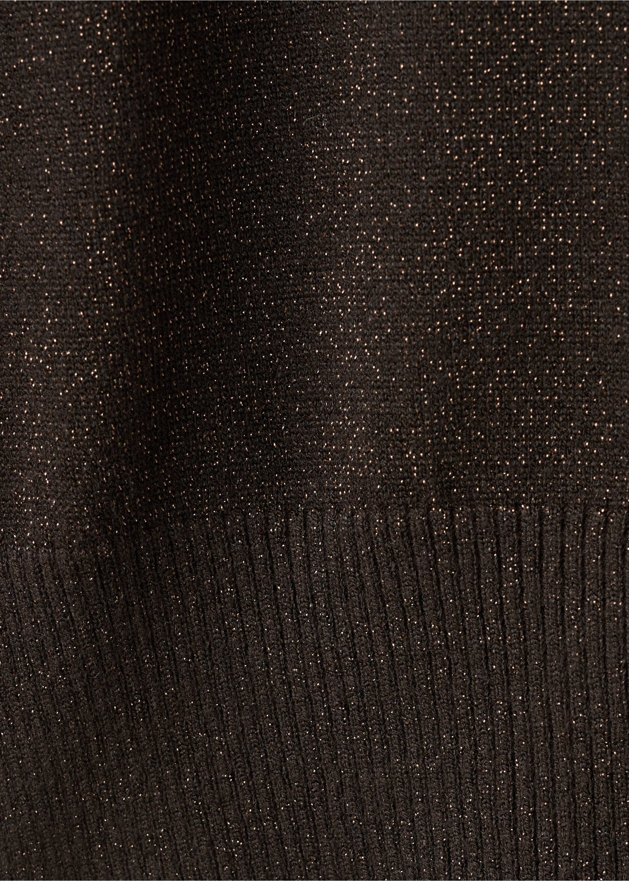 Short-sleeved lurex sweater - Details of the article 0, Chocolate. Ref: 27061262-00.
