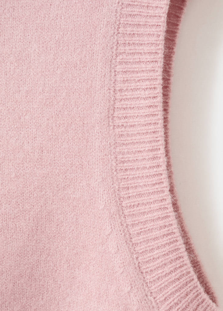 Turtleneck knit top — Pale Pink