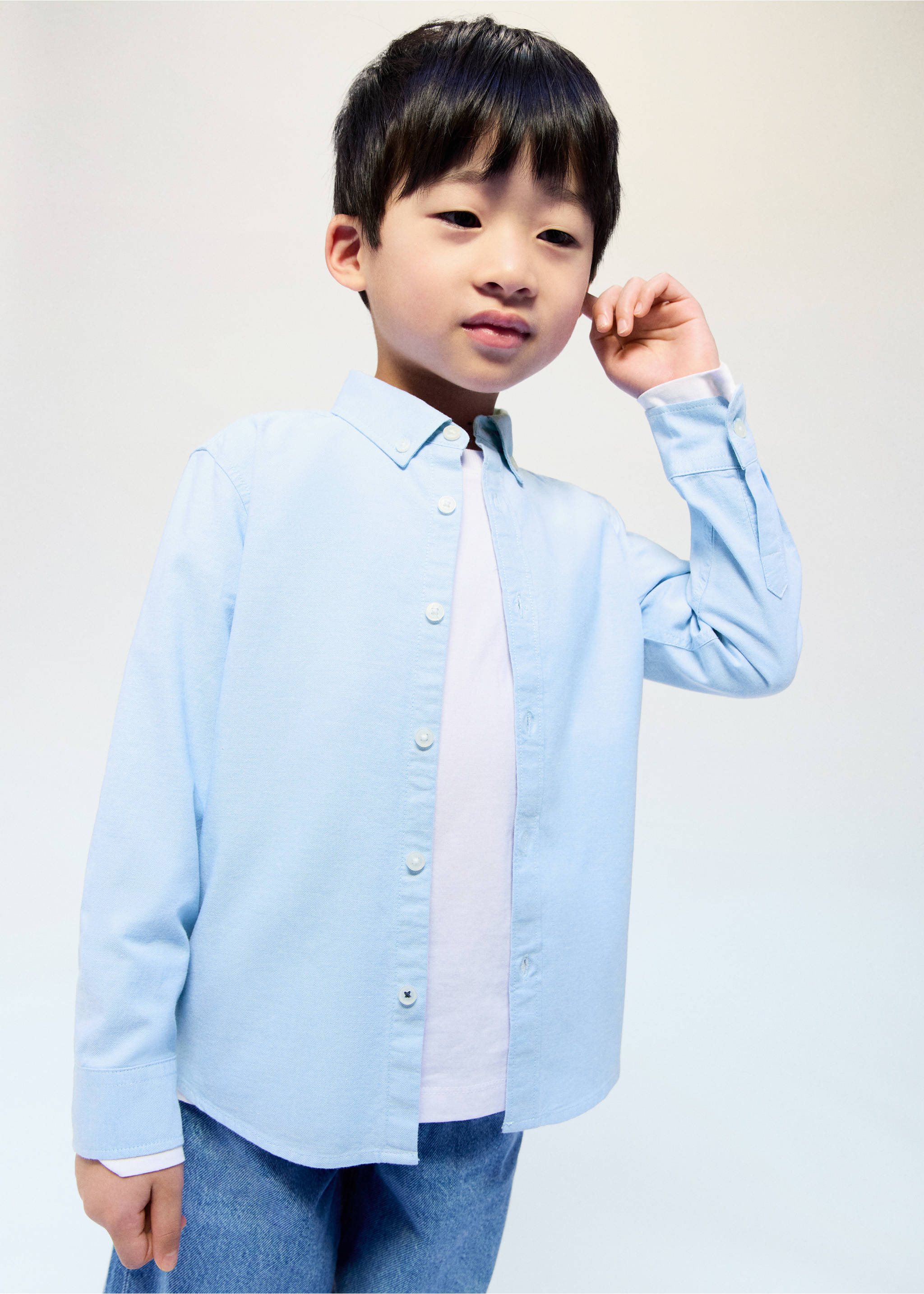 Oxford cotton shirt - Medium plane, Sky Blue. Ref: 27061266-00.