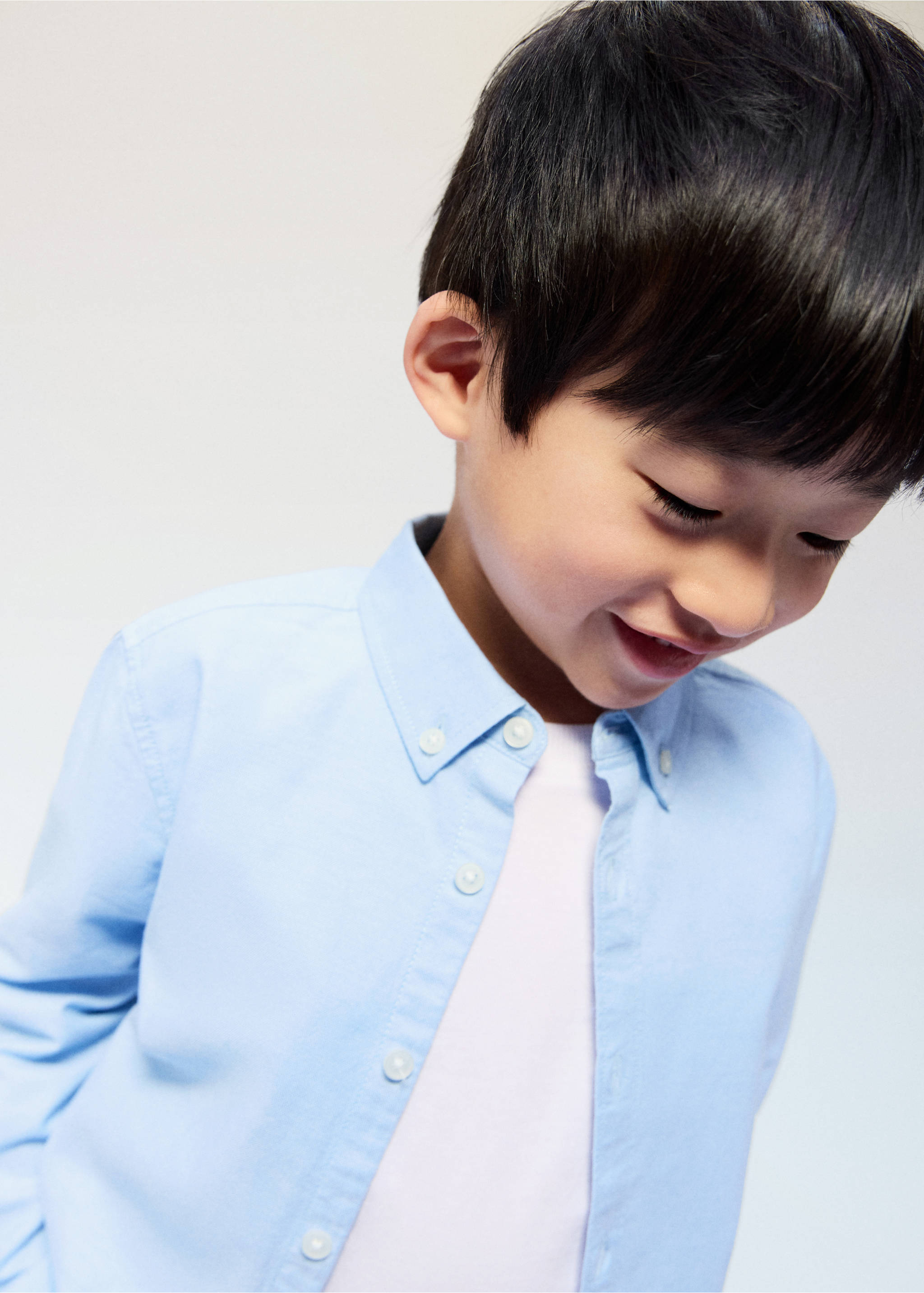 Oxford cotton shirt - Details of the article 1, Sky Blue. Ref: 27061266-00.