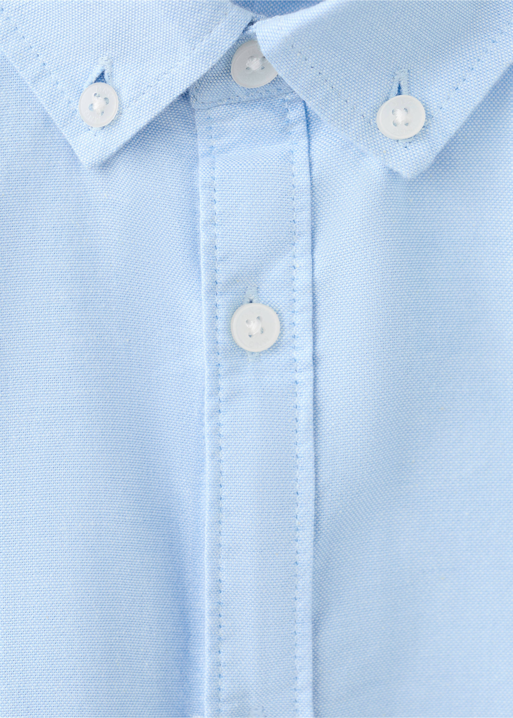 Oxford cotton shirt - Details of the article 8, Sky Blue. Ref: 27061266-00.