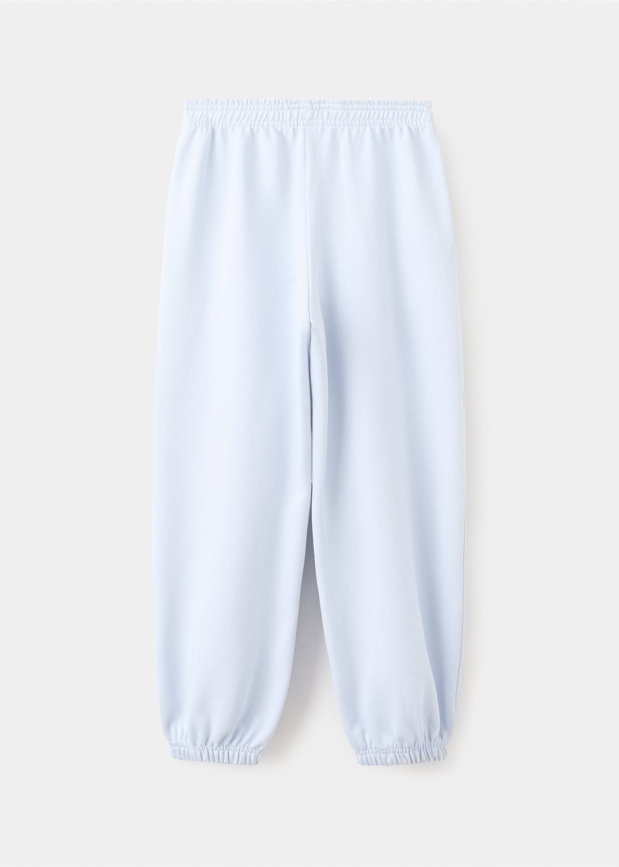 Cotton joggers with elastic waist - Reverse of the article, Sky Blue. Ref: 27061269-00.