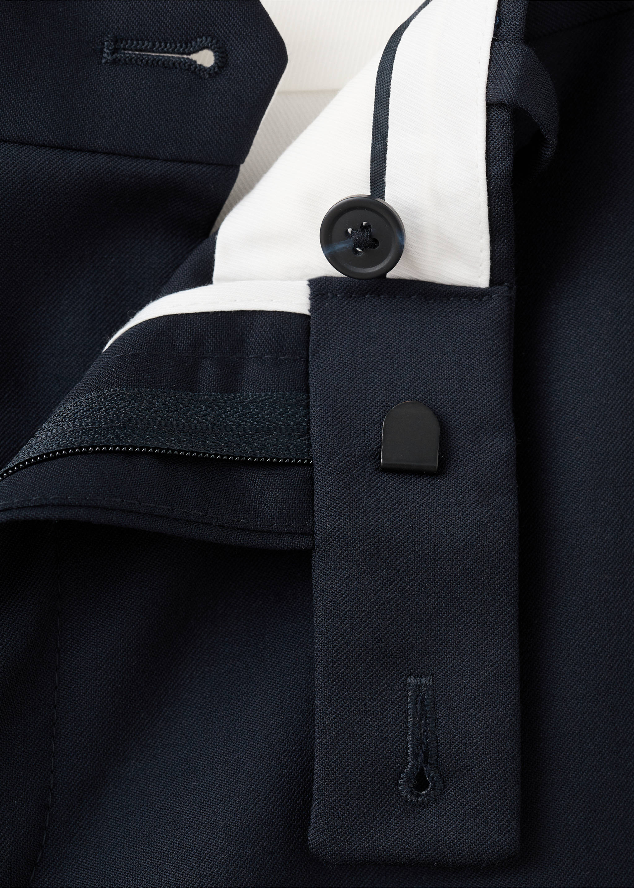Turin 100% wool suit trousers - Details of the article 8, Navy. Ref: 27061270-04.