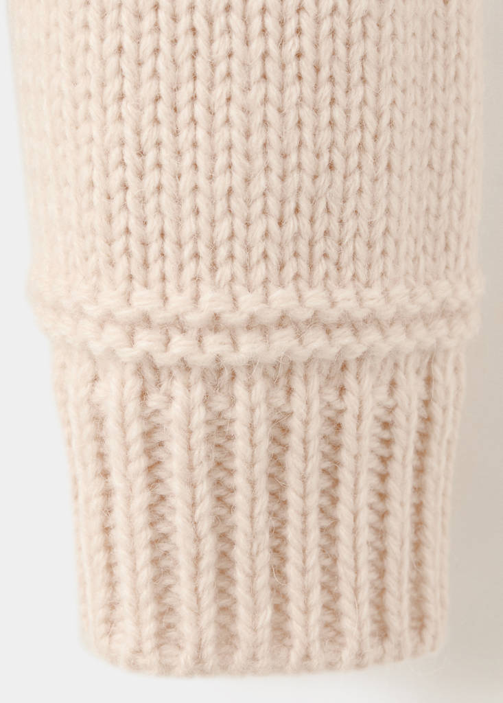 Knitted jacket with polo collar — Sand