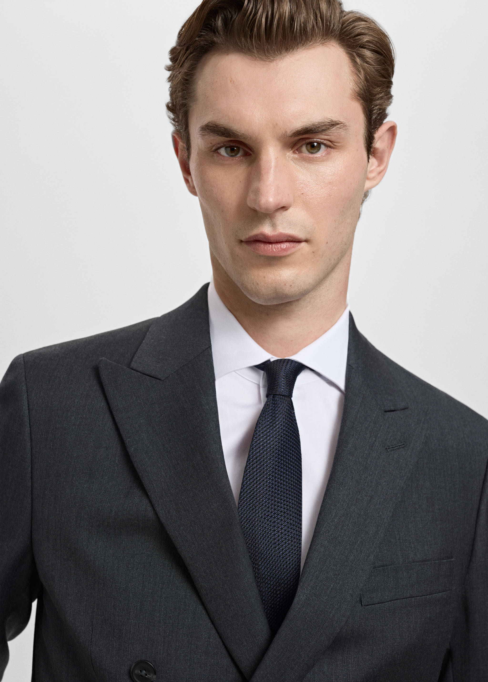 Turin 100% wool double-breasted suit jacket - Details of the article 1