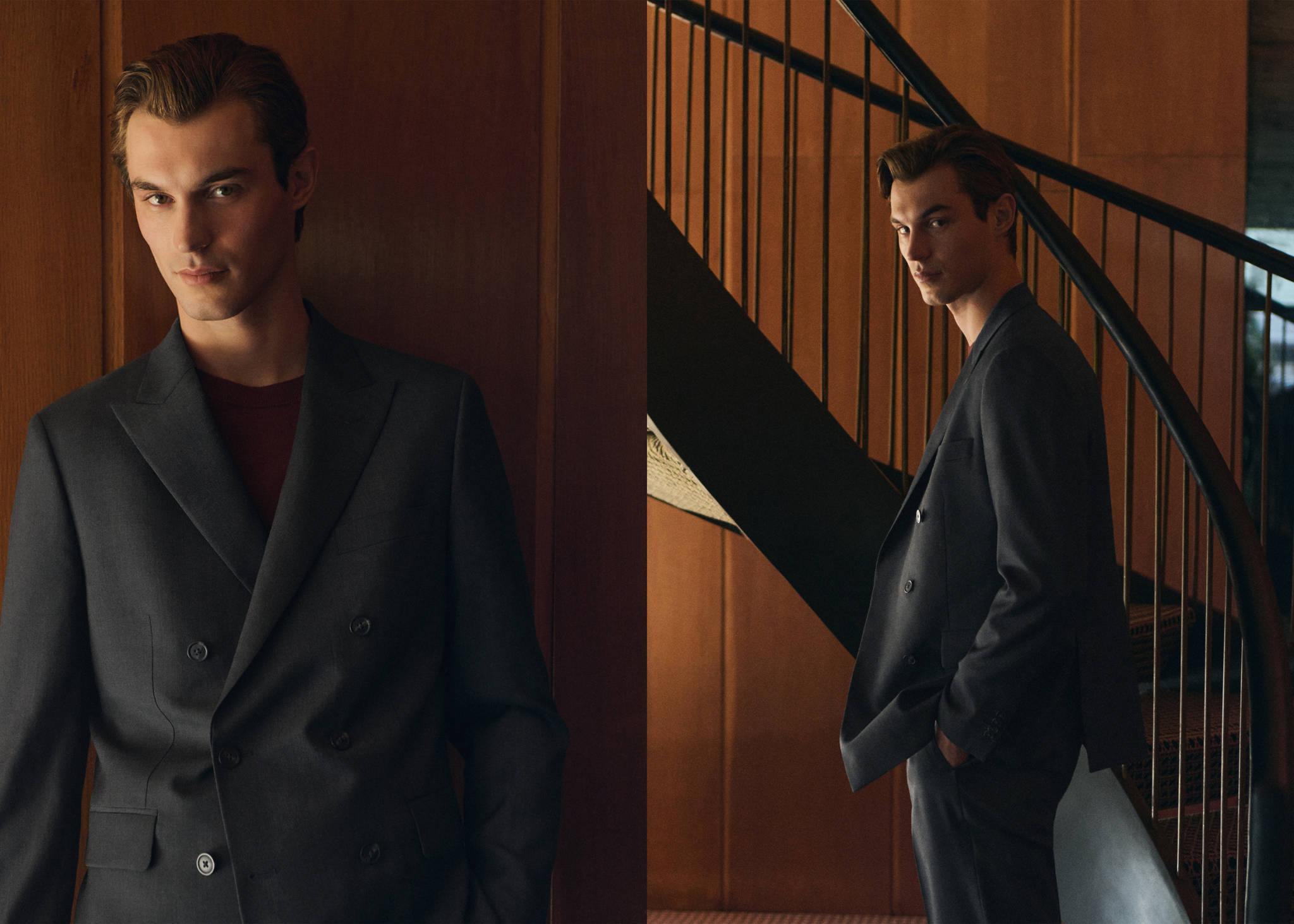 Turin 100% wool double-breasted suit jacket - Panoramic plane