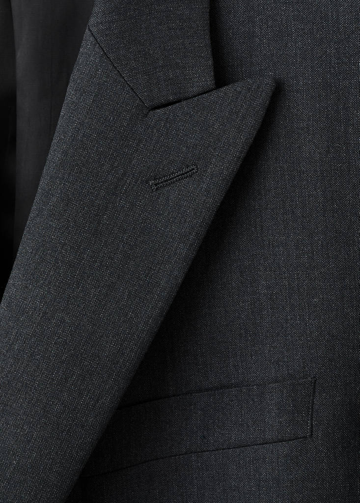 Turin 100% wool double-breasted suit jacket — Grey