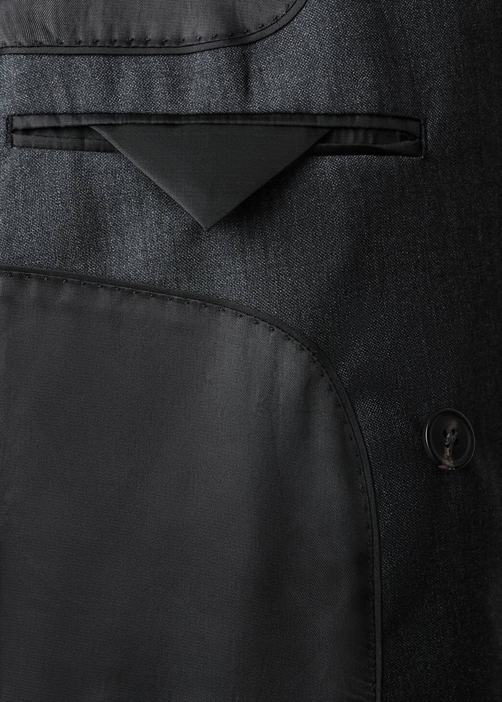 Turin 100% wool double-breasted suit jacket — Grey