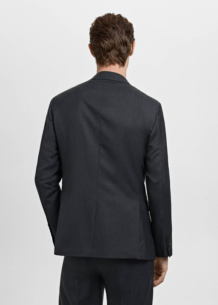 Turin 100% wool double-breasted suit jacket — Grey