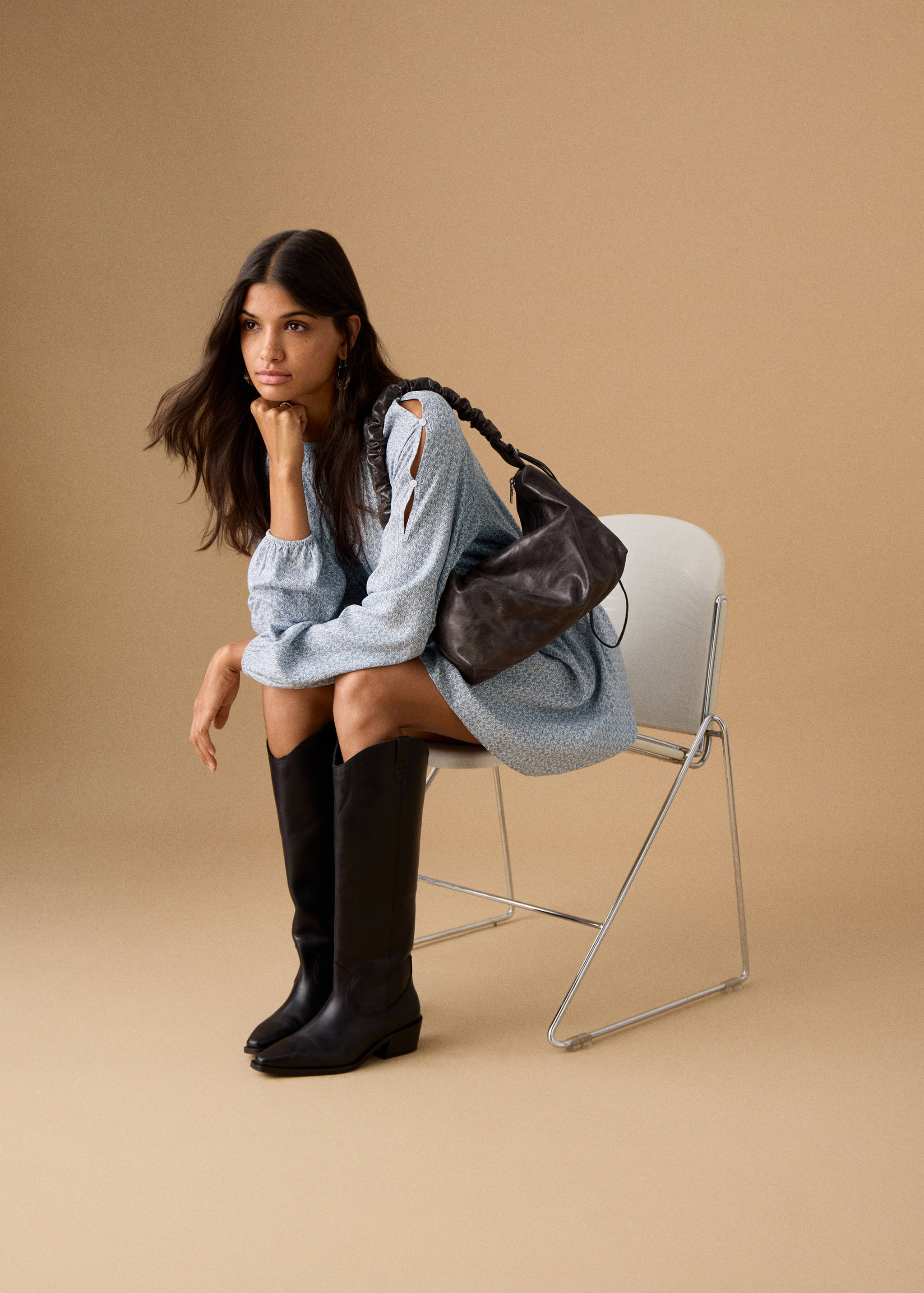 Vestido estampado cut out lúrex - Detalle del artículo 2