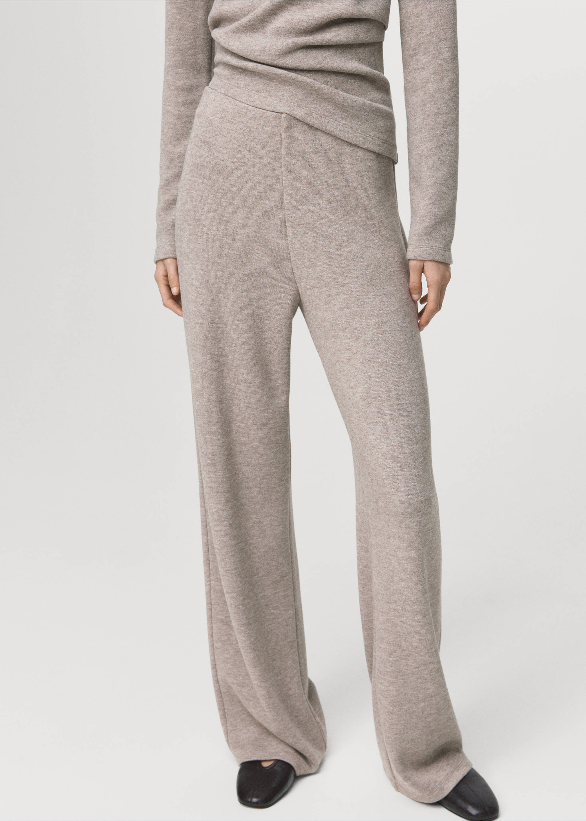 松紧腰身直筒裤 - null, 中褐色. Ref: 27061274-00.