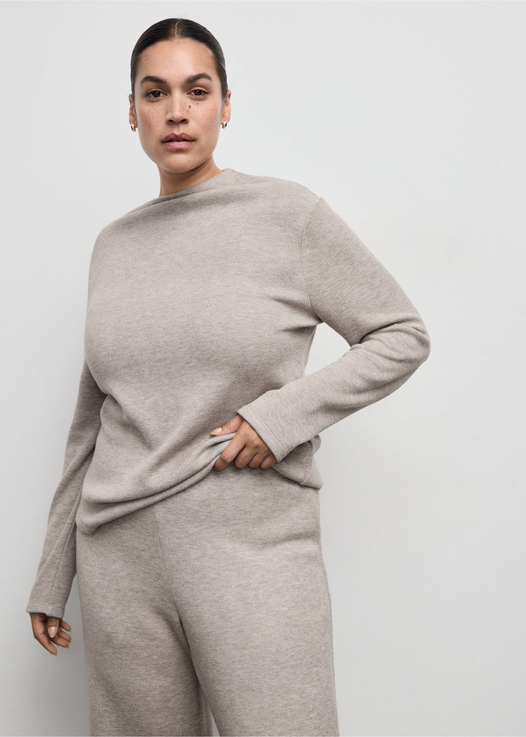 松紧腰身直筒裤 - null, 中褐色. Ref: 27061274-00.