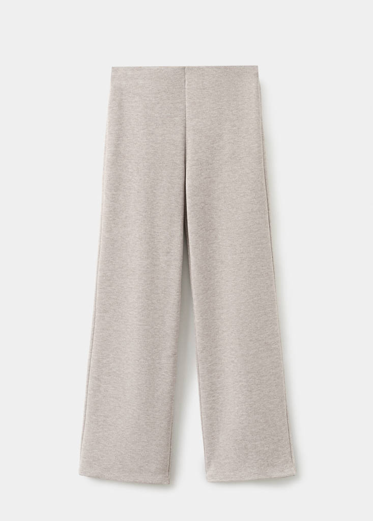 Straight-fit trousers with elastic waist — Medium Brown