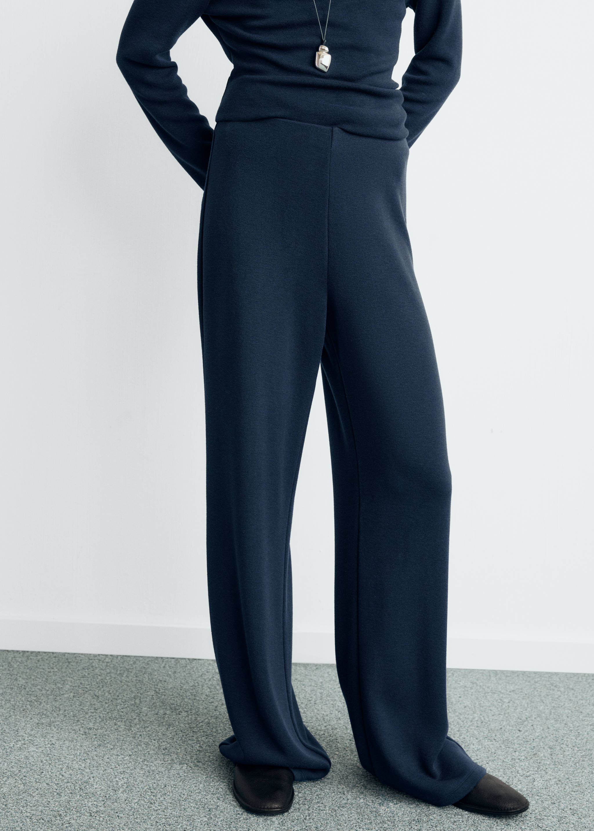 Pantalon droit taille élastique - Plan moyen