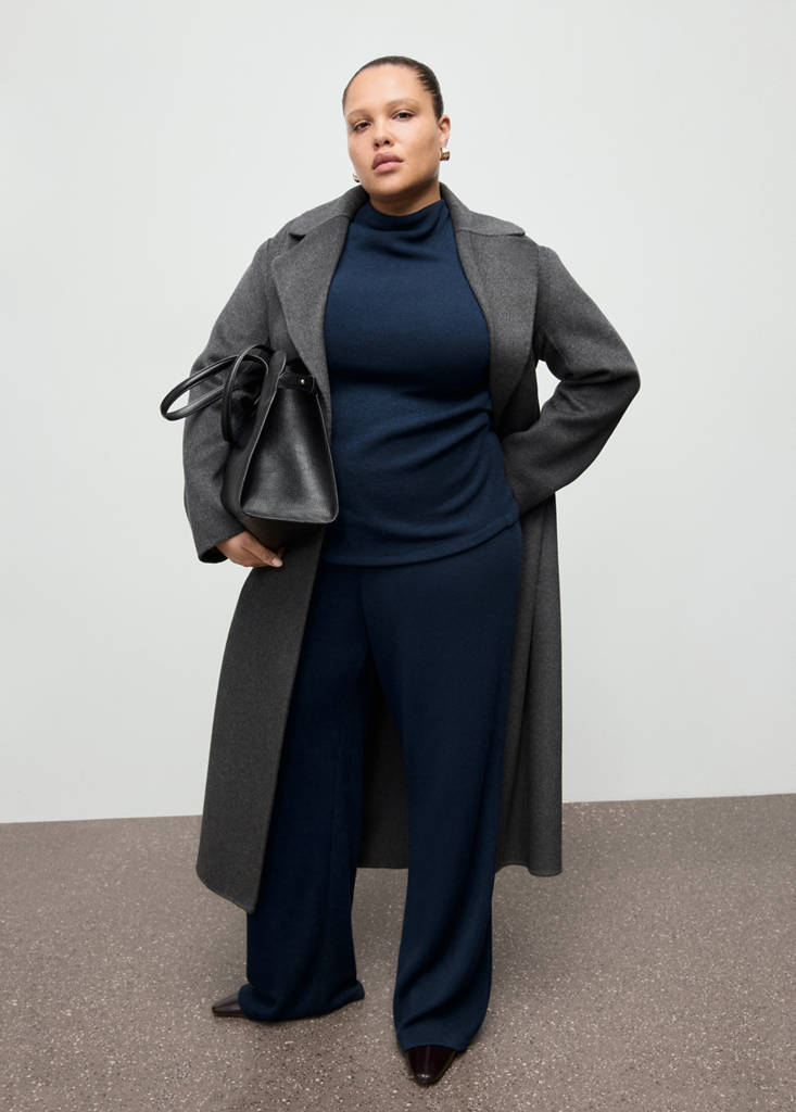 Straight-fit trousers with elastic waist — Navy