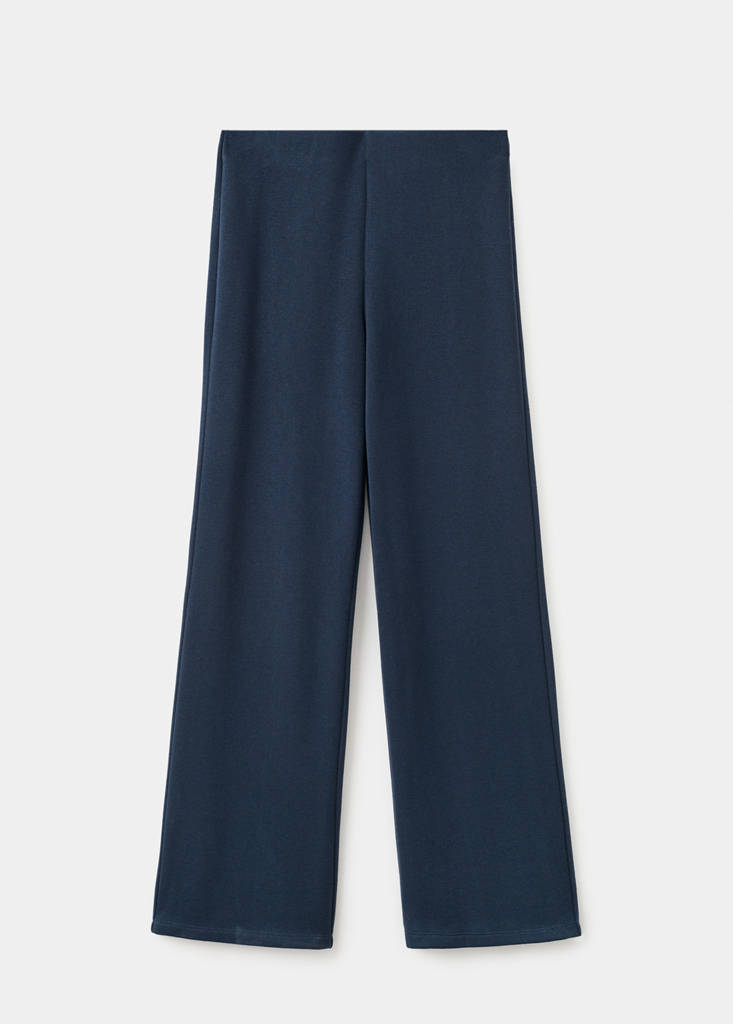 Straight-fit trousers with elastic waist — Navy