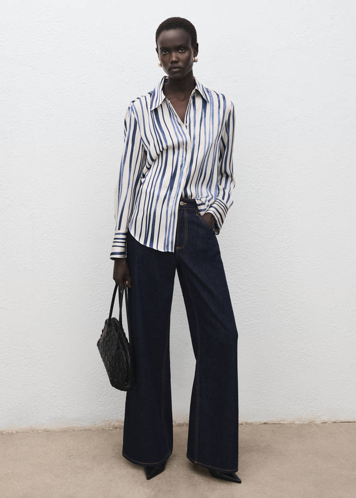 Flowy printed shirt — Navy