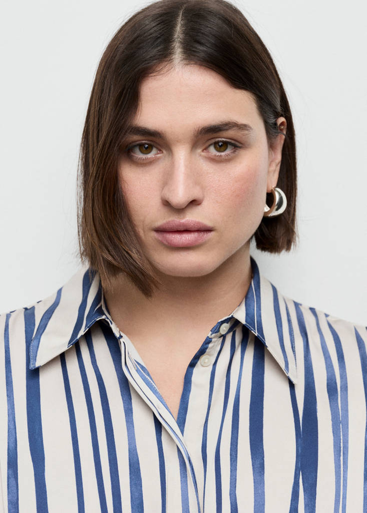 Flowy printed shirt — Navy