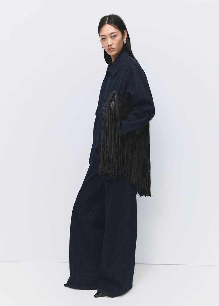 High-rise wide leg rinse-wash jeans — Open Blue