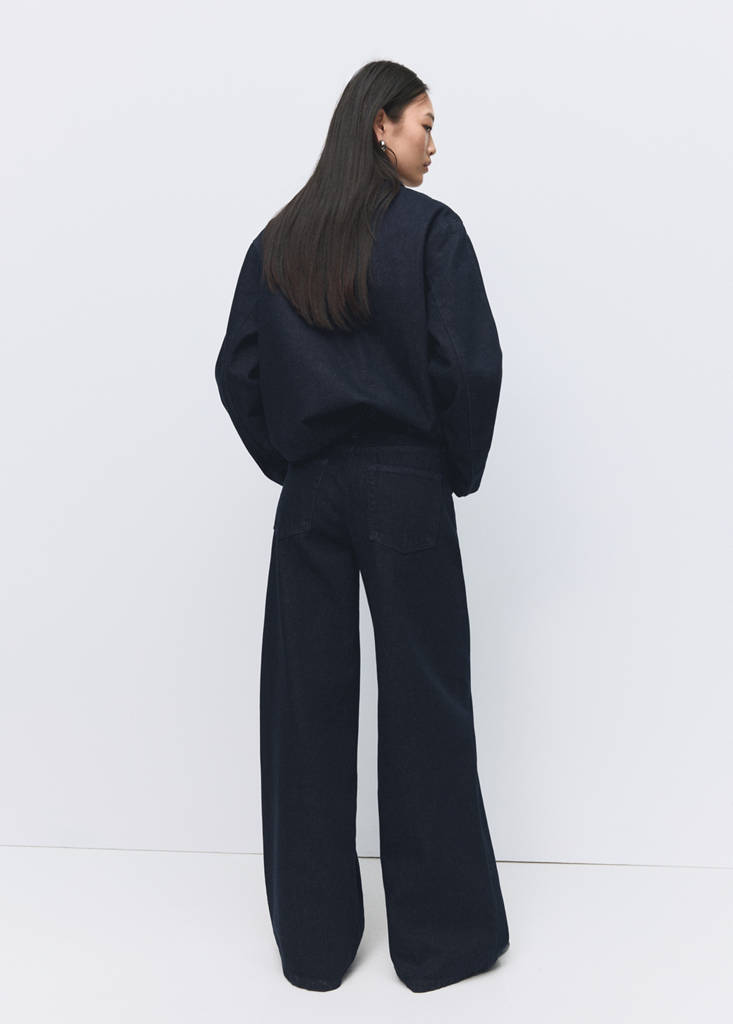 High-rise wide leg rinse-wash jeans — Open Blue