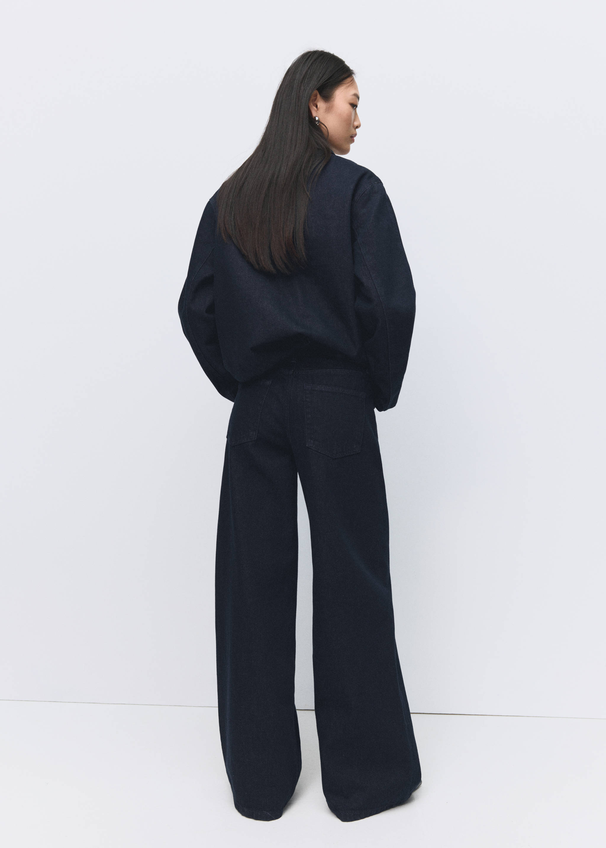 High-rise wide leg rinse-wash jeans - Reverse of the article