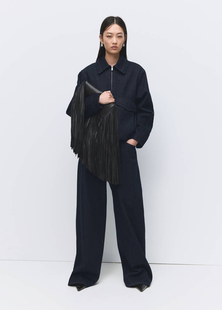 High-rise wide leg rinse-wash jeans — Open Blue