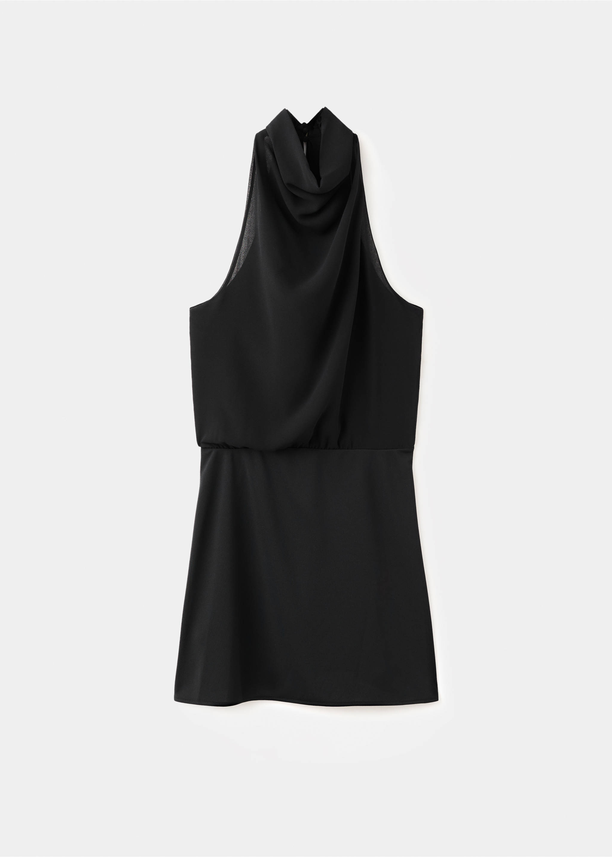 Halter-neck dress with bow - Article without model, Black. Ref: 27061279-00.