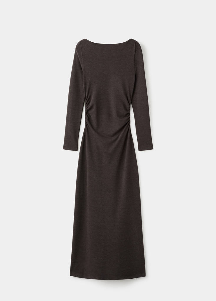 Fitted sweater dress — Brown