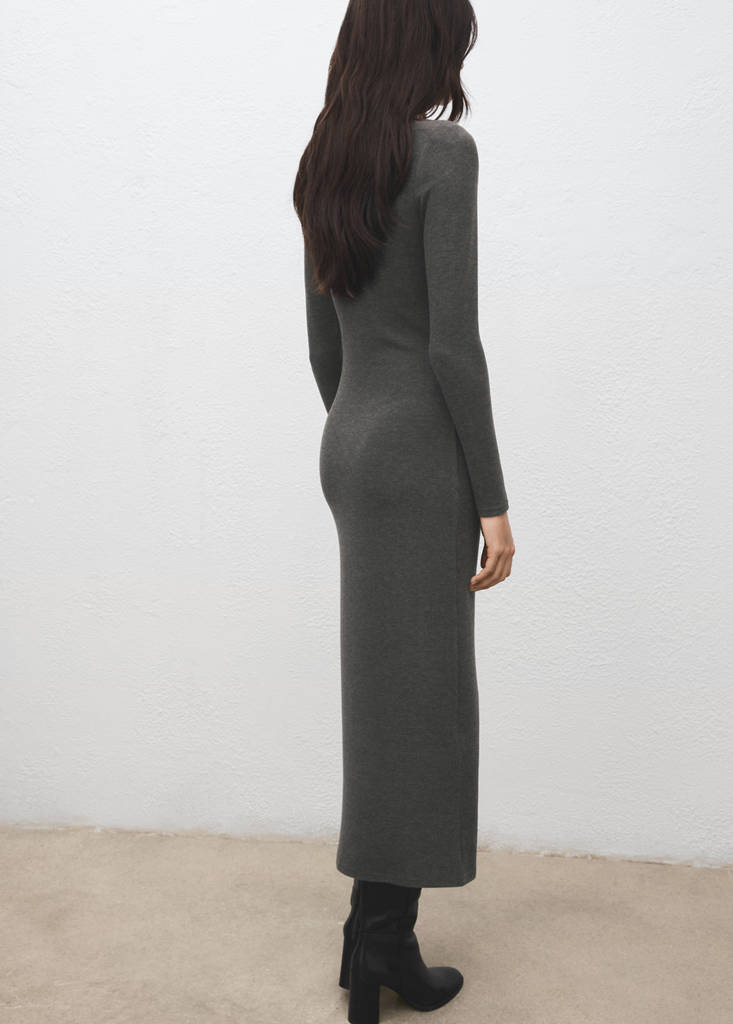 Fitted sweater dress — Grey