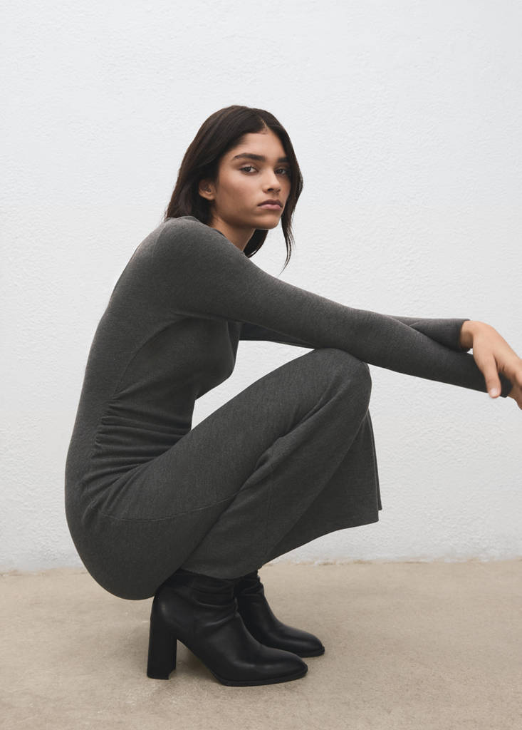 Fitted sweater dress — Grey