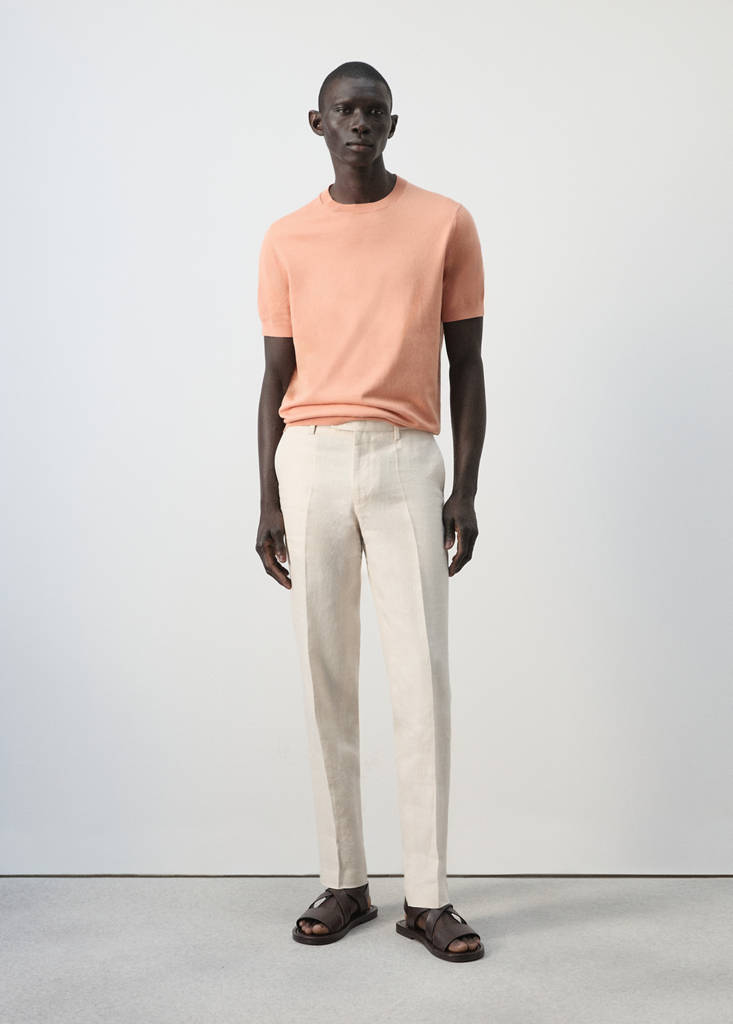Fine jersey 100% cotton T-shirt — Salmon