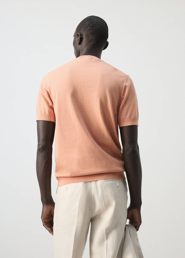 Fine jersey 100% cotton T-shirt — Salmon
