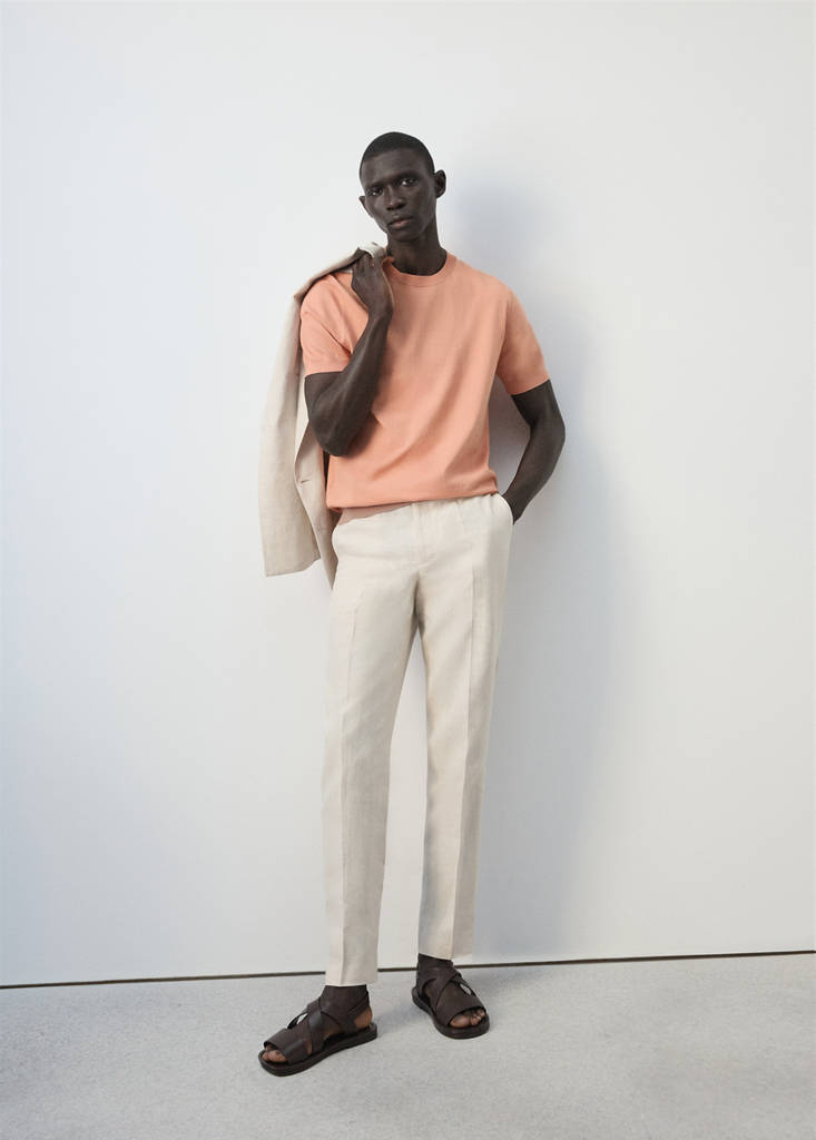 Fine jersey 100% cotton T-shirt — Salmon