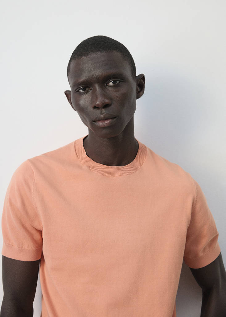 Fine jersey 100% cotton T-shirt — Salmon