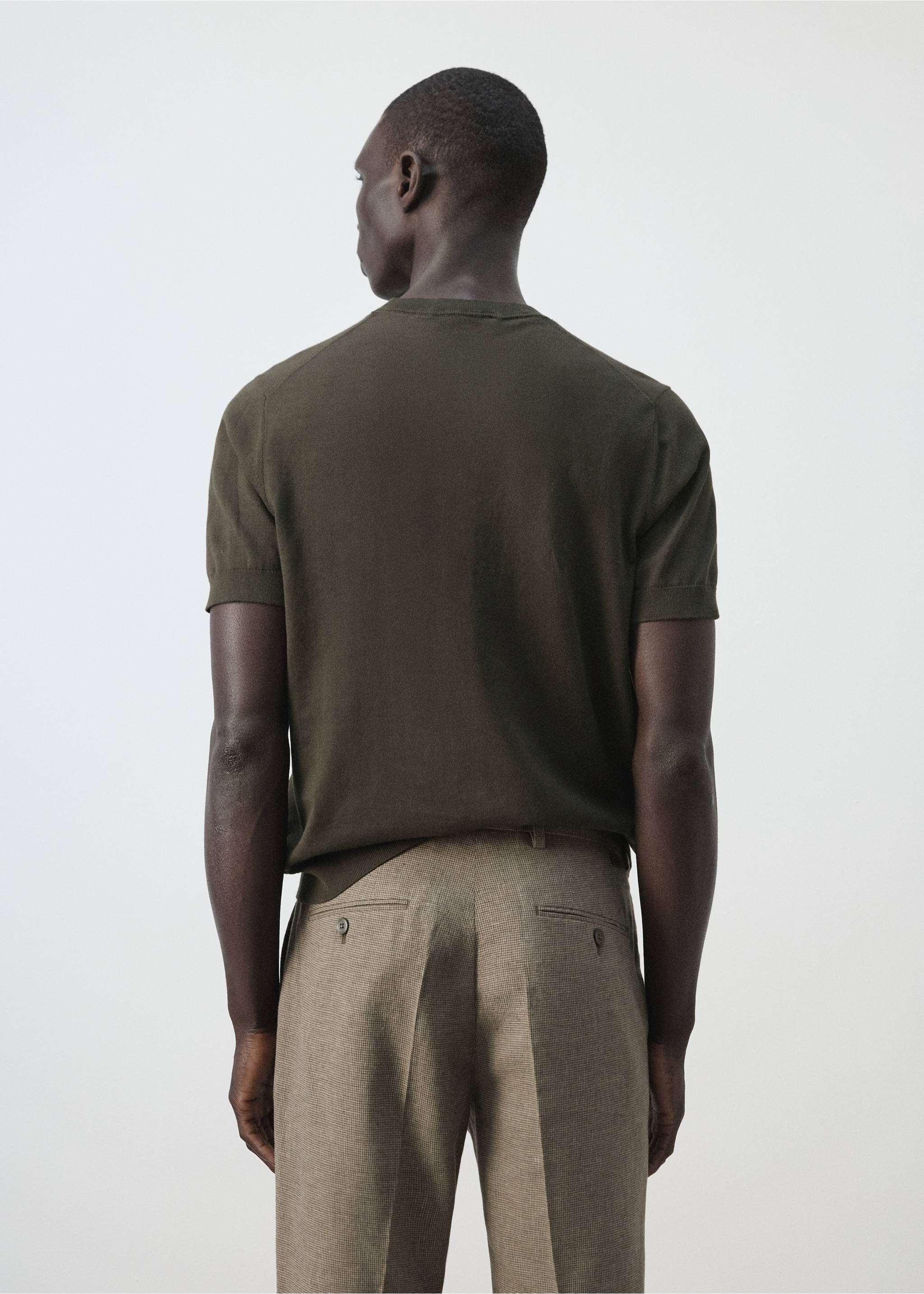 Fine jersey 100% cotton T-shirt - Reverse of the article, Chocolate. Ref: 27061281-00.