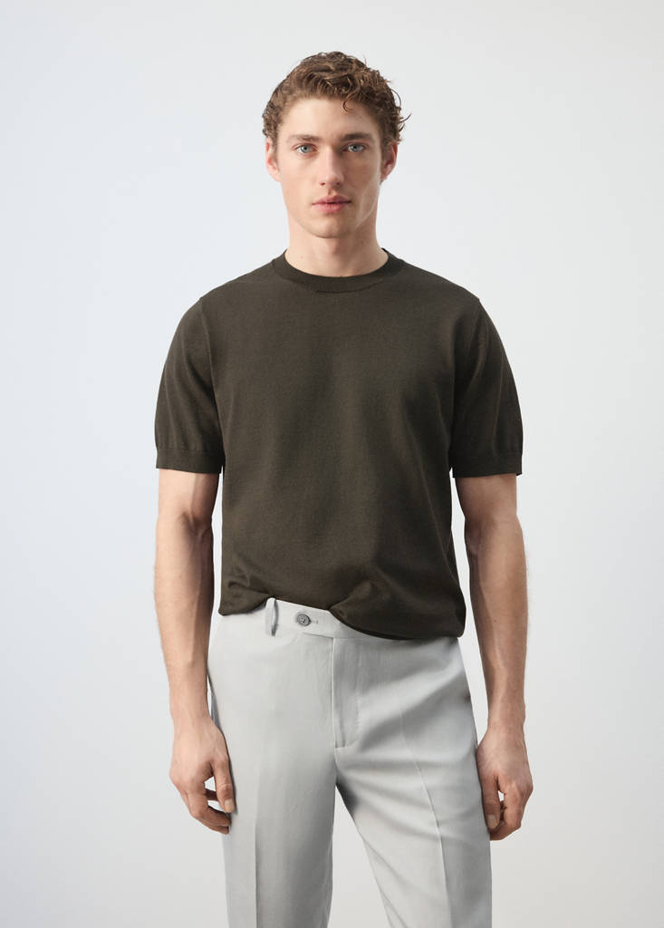 Fine jersey 100% cotton T-shirt — Chocolate
