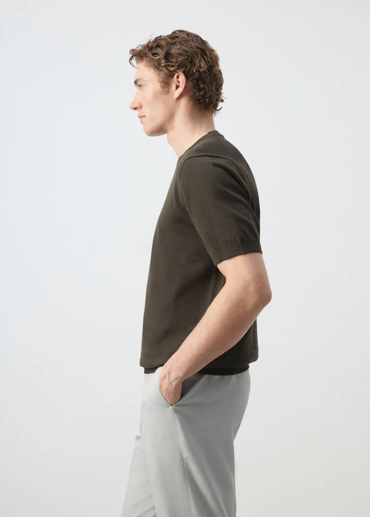 Fine jersey 100% cotton T-shirt — Chocolate