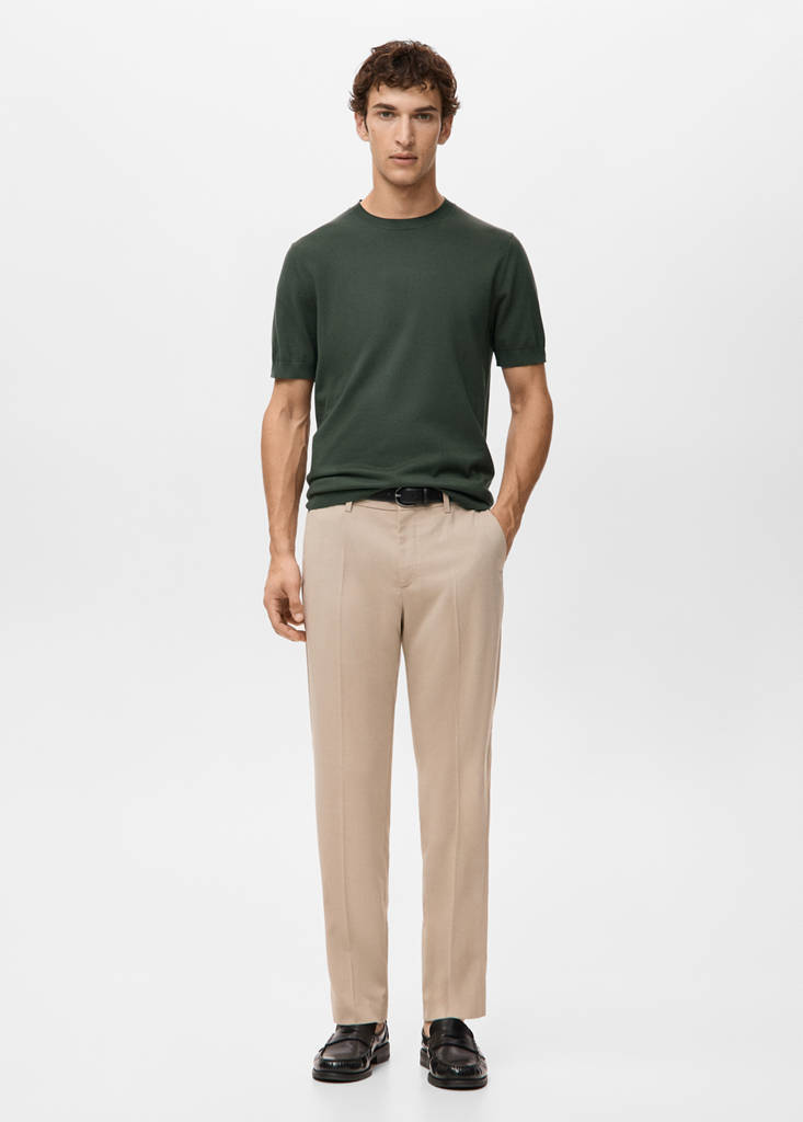 Fine jersey 100% cotton T-shirt — Khaki